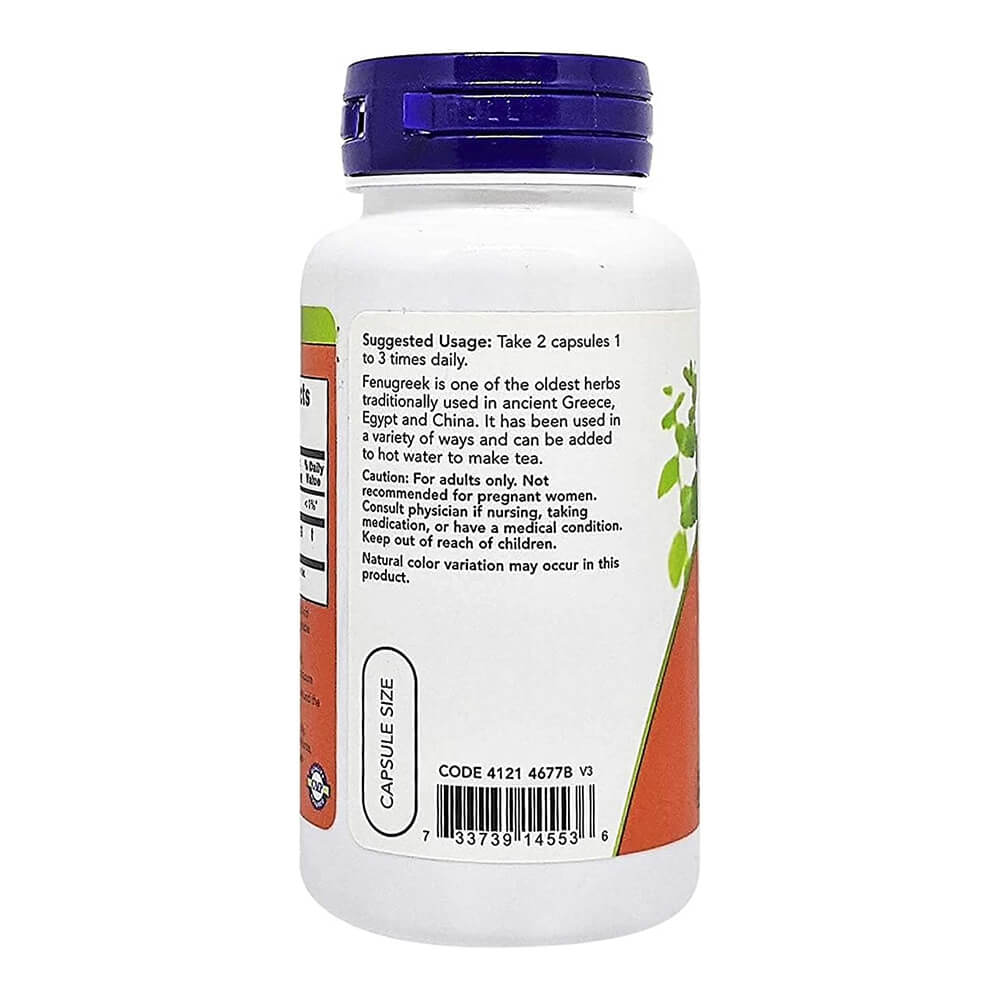 NOW Foods Fenugreek 500mg – 100 caps for natural health benefits