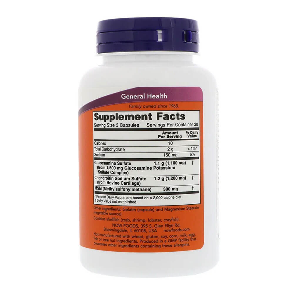NOW Glucosamine & Chondroitin with MSM – 90 Capsules KNIGHTS PHARMACY