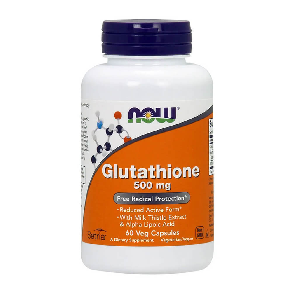 NOW Glutathione 500mg – 60 veg capsules for skin & detox support