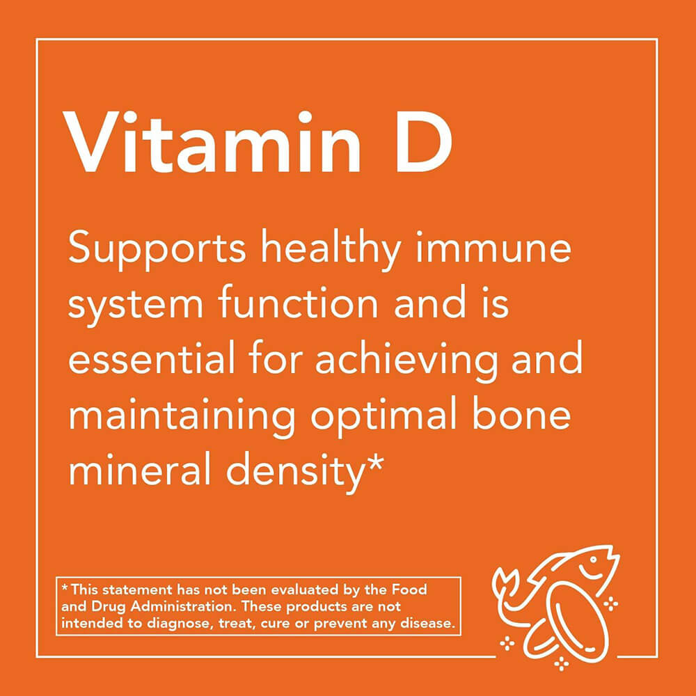 NOW Vitamin D3 – 60ml liquid supplement for immunity & calcium absorption