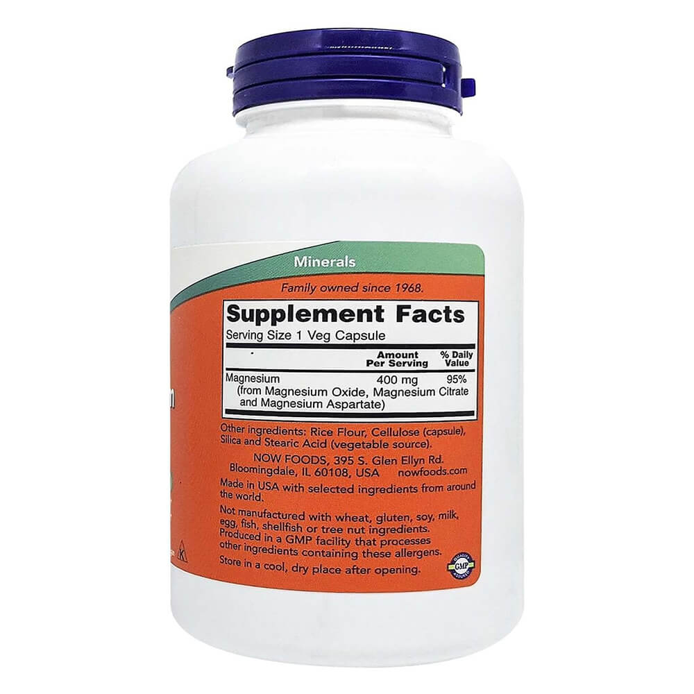 NOW Magnesium – 400mg daily support for stress & sleep (180 caps)