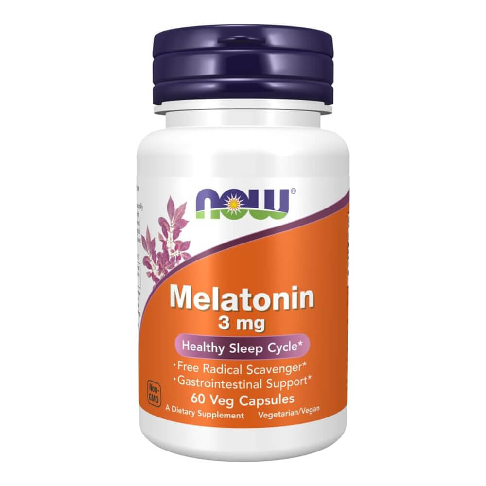 NOW Melatonin 3mg – 60 veg capsules for sleep support
