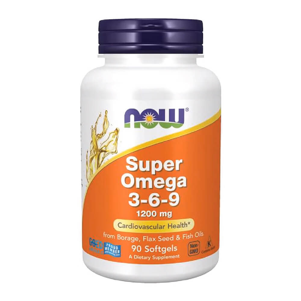 NOW Super Omega 3-6-9 – 1200mg, 90 softgels for heart & brain health