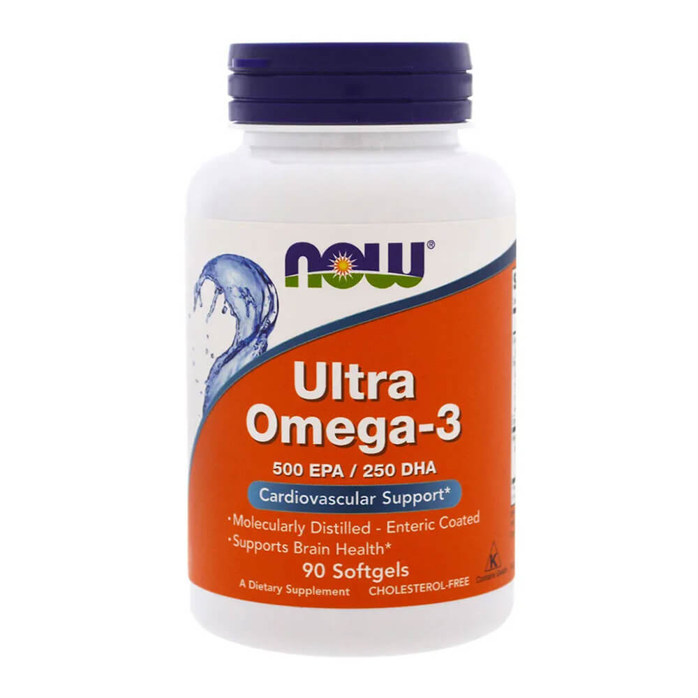 NOW Ultra Omega-3 – 500 EPA / 250 DHA, 90 softgels for heart health