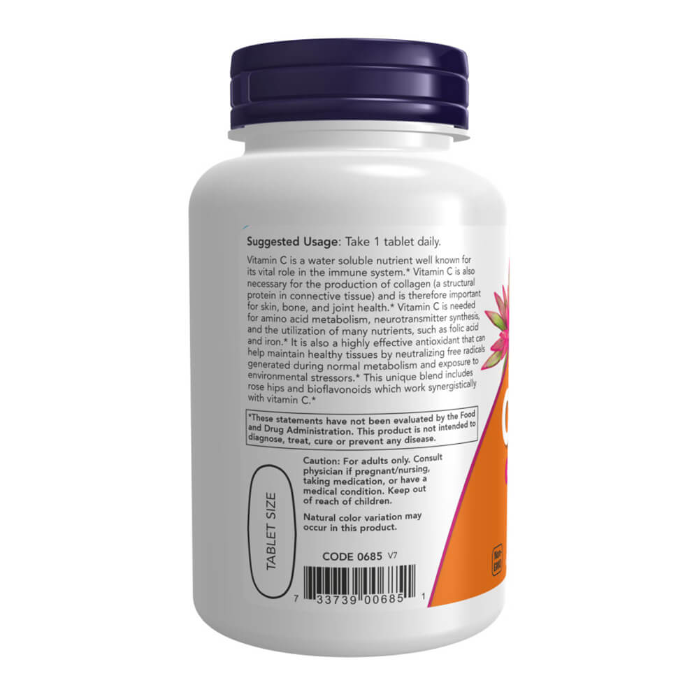 NOW Vitamin C-1000 + Rose Hips – 100 Tablets KNIGHTS PHARMACY