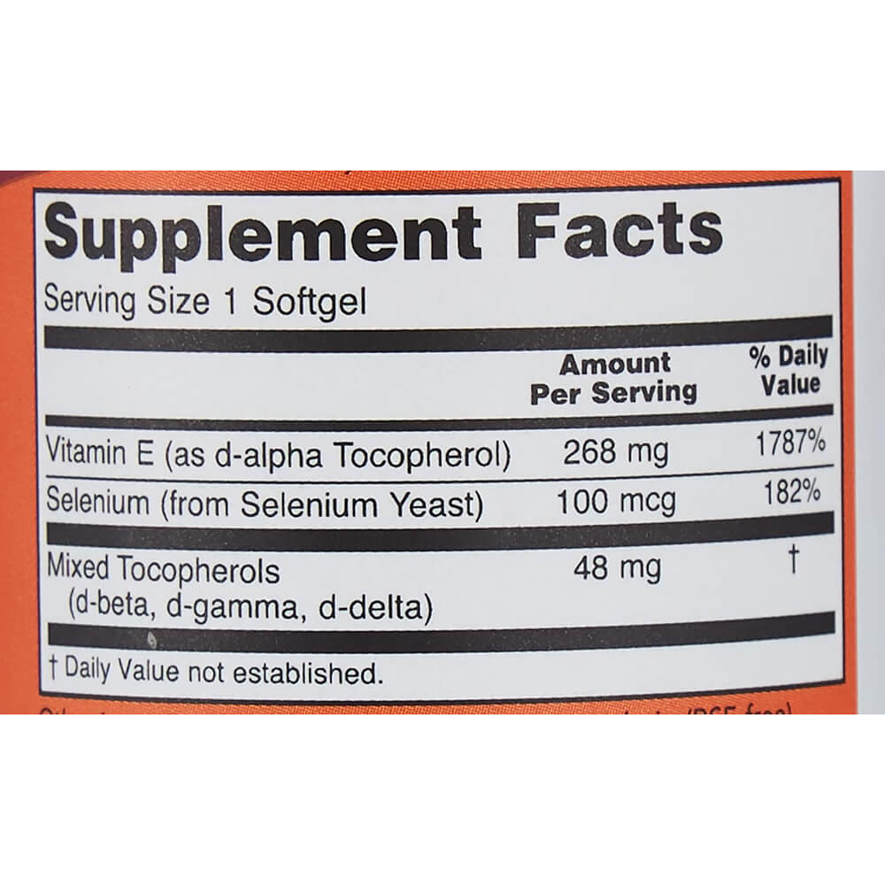 NOW Vitamin E 400 IU – 30 Softgels, Single Vitamins