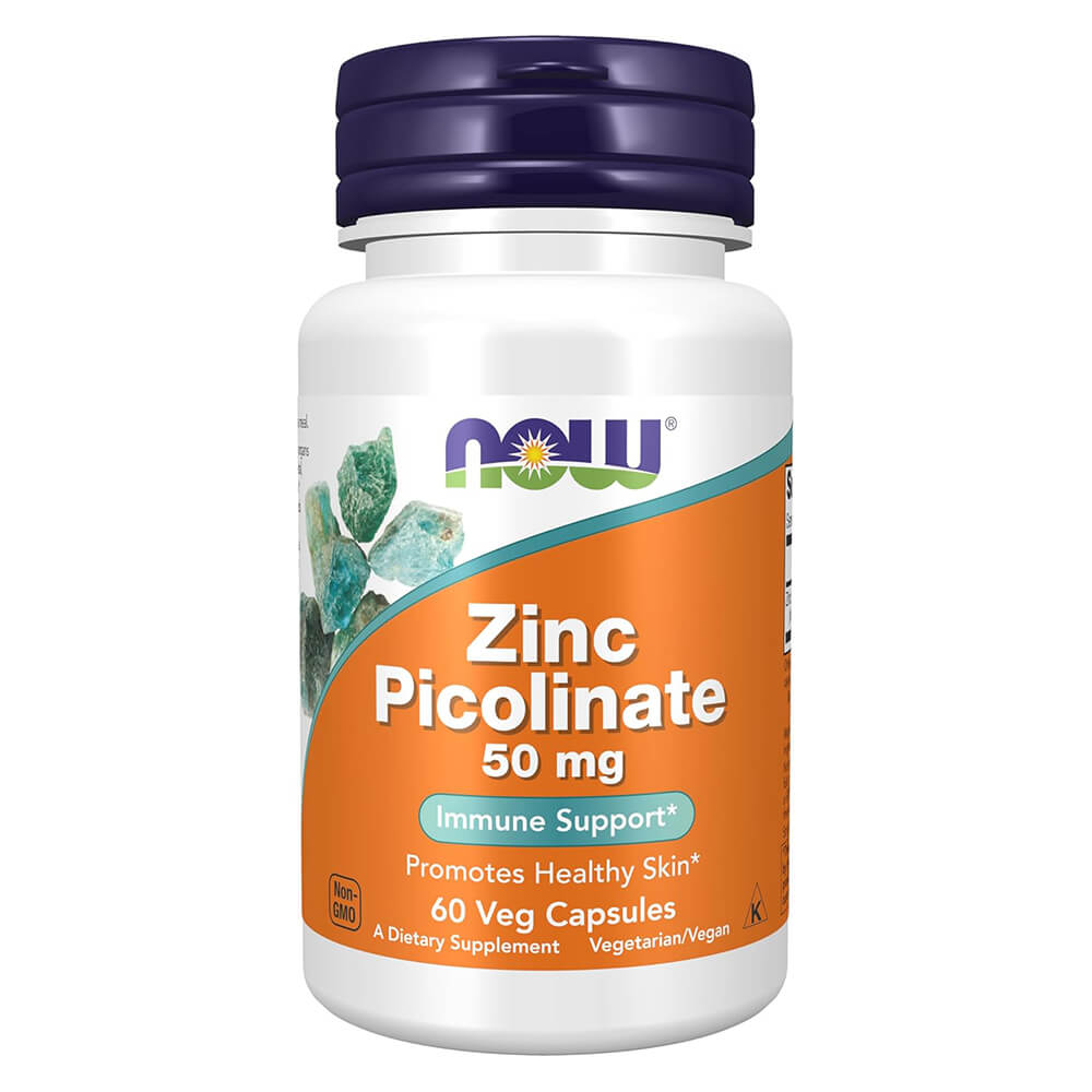 NOW Zinc Picolinate 50mg – 60 capsules for immune support