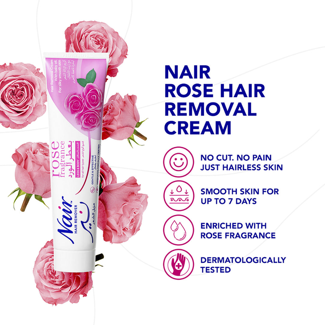 Nair Hair Removal Cream with Rose Fragrance - 110g, Depilatories
