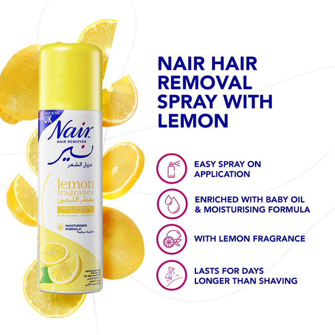 Nair Hair Removal Spray with Lemon Fragrance - 200ml, Depilatories