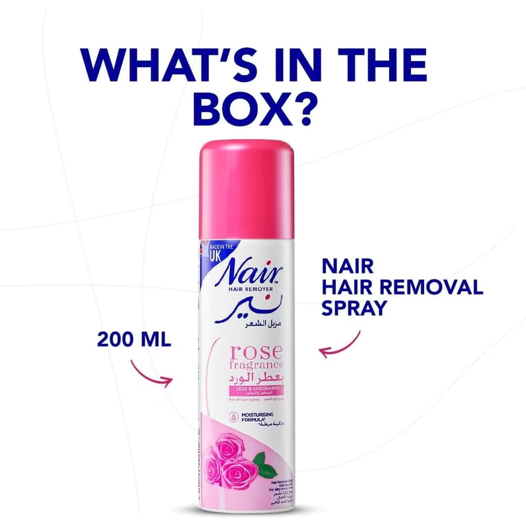 Nair Hair Removal Spray with Rose Fragrance - 200ml, Depilatories