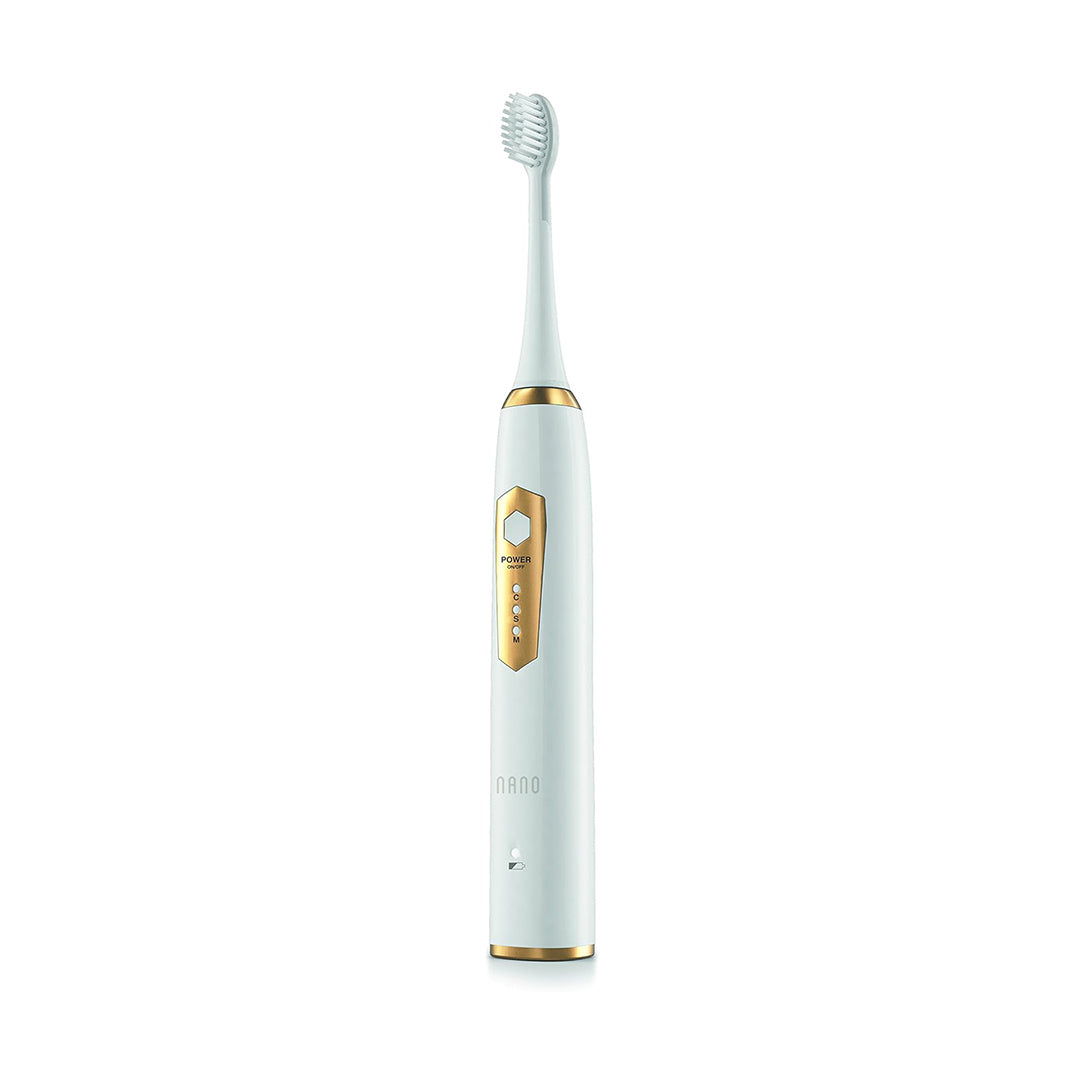 Nano Sonic Whitening Electric Toothbrush - White & Gold, Electric Toothbrushes