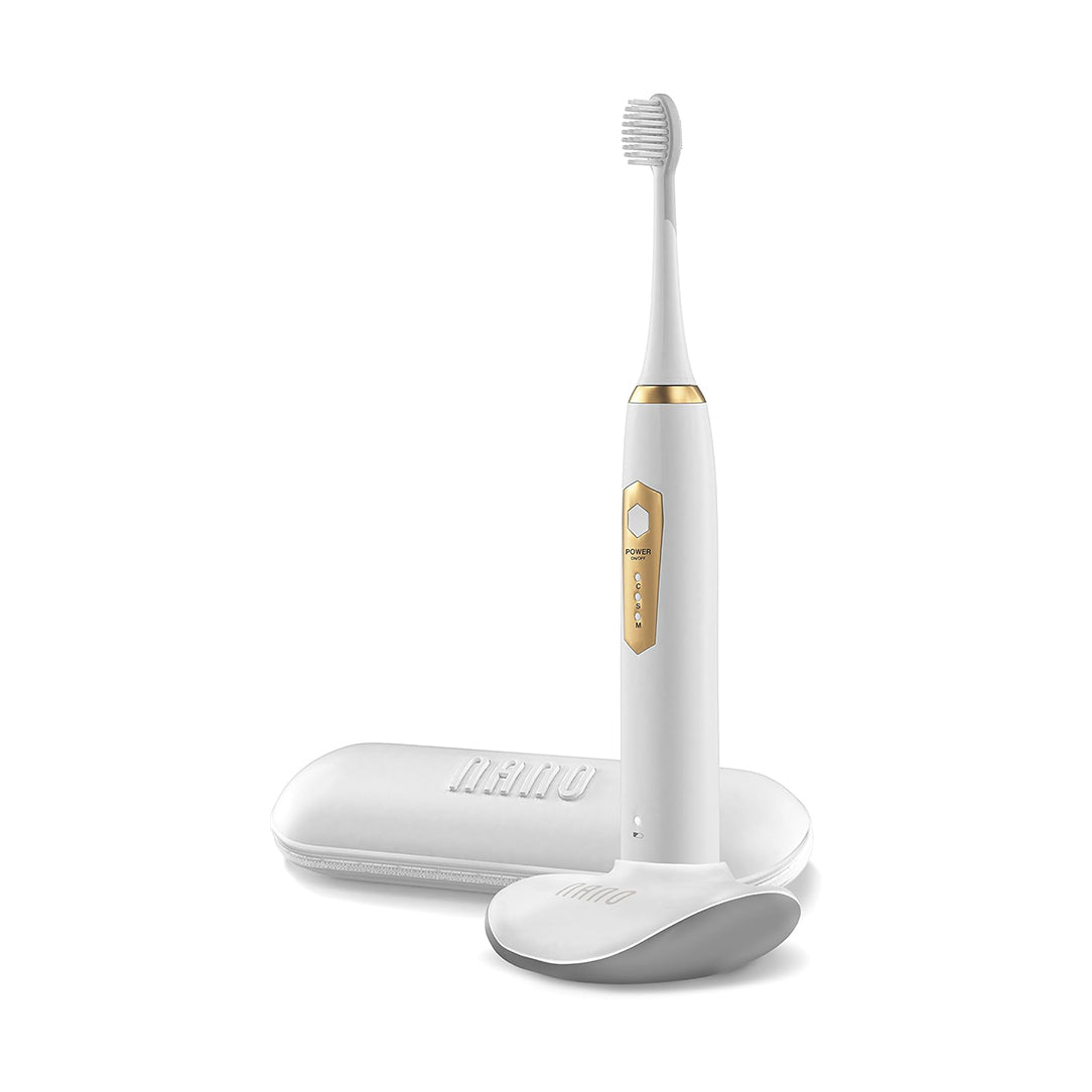 Nano Sonic Whitening Electric Toothbrush - White & Gold, Electric Toothbrushes