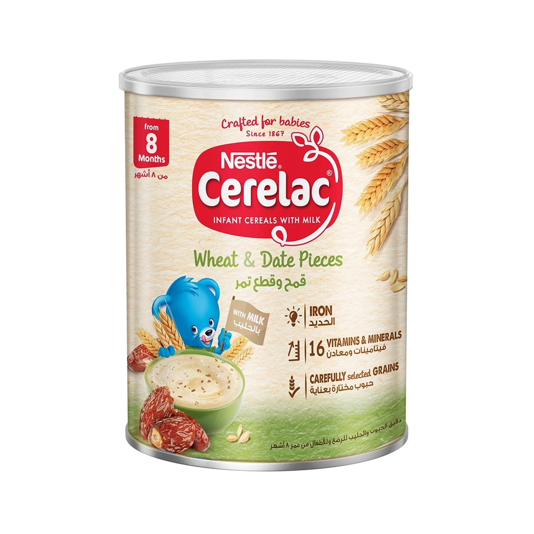 Nestle Cerelac Wheat with Date Pieces Baby Cereal 8+ Months - 400g, Baby Cereals