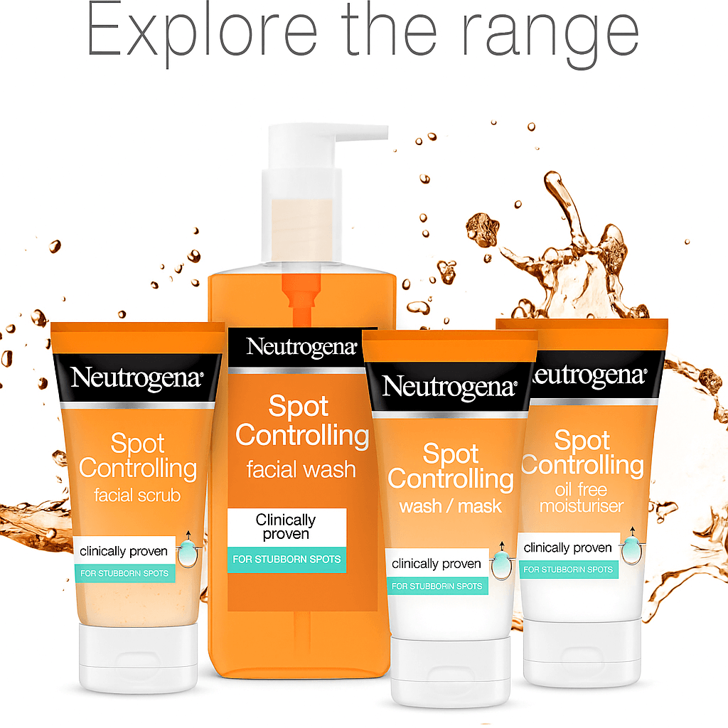 Neutrogena Oil-Free Spot Controlling Deep Cleansing Facial Wash - 200ml, Facial Cleansers