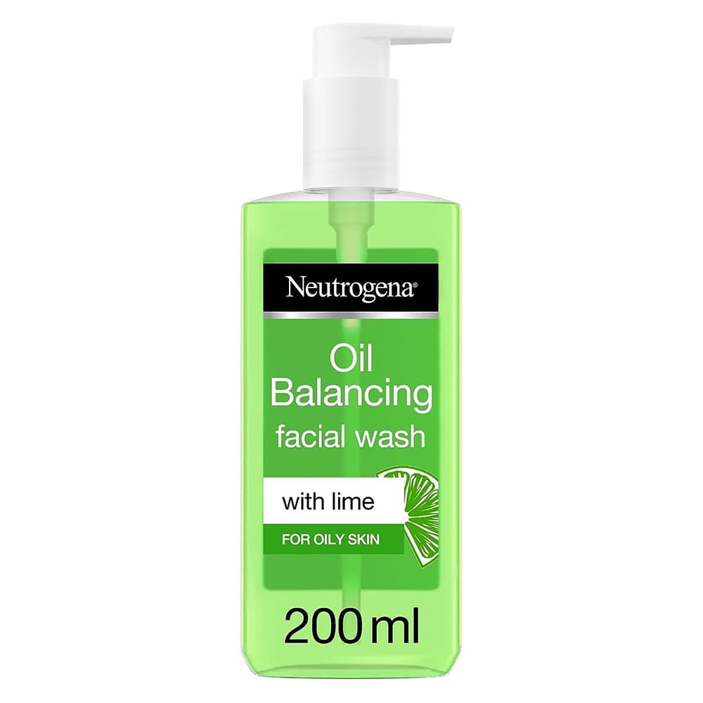 Neutrogena Oil Balancing Facial Wash 200ml bottle with lime and aloe vera