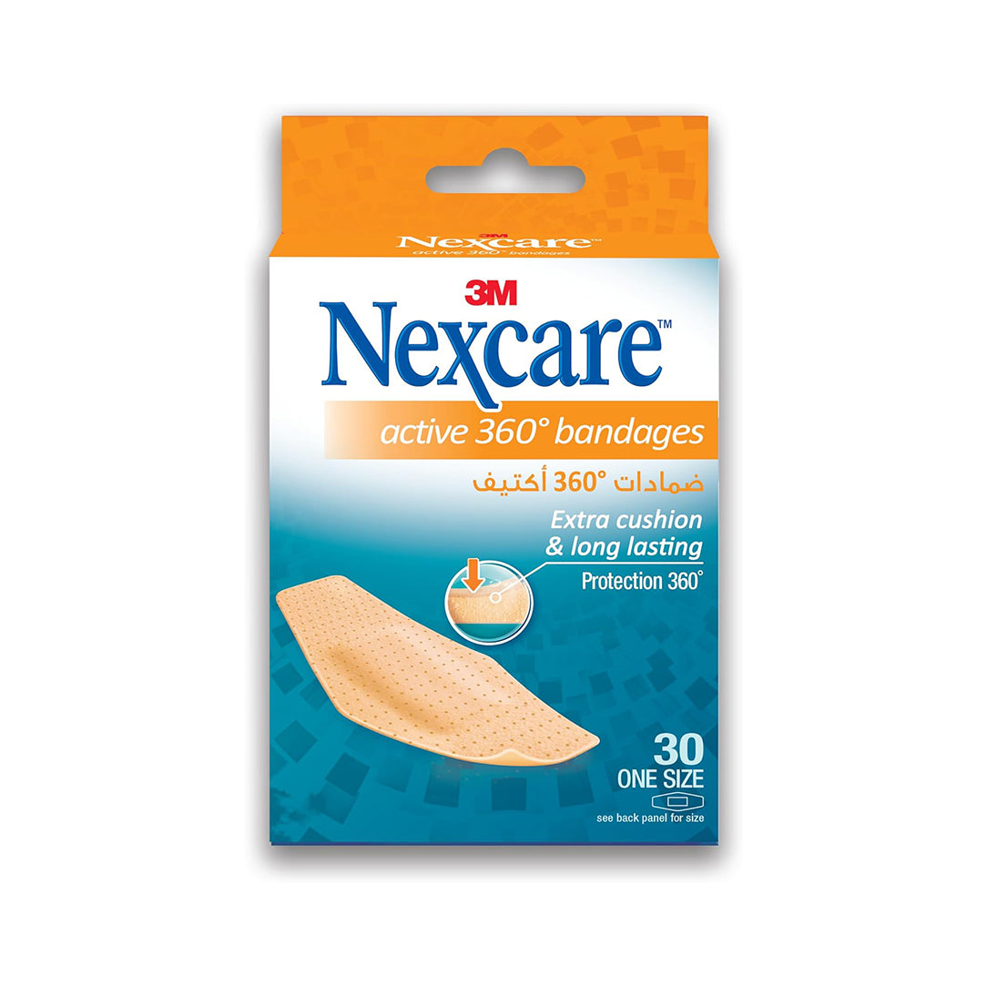 Nexcare Active 360 Bandages 28mm x 76mm - 30 Pieces, Medical Tape & Bandages