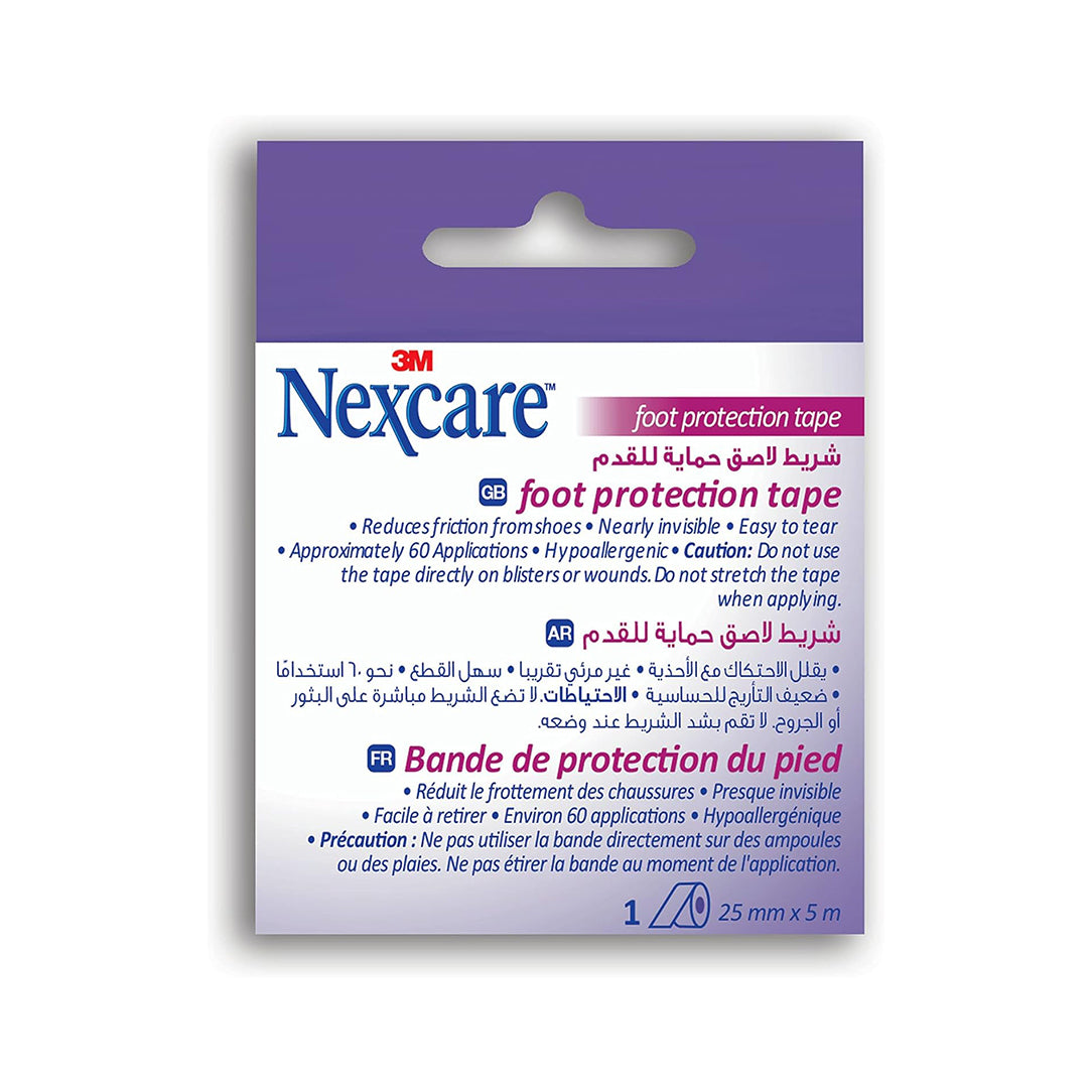 Nexcare Foot Protection Tape 25mm x 5m - 1 Pack, Medical Tape & Bandages