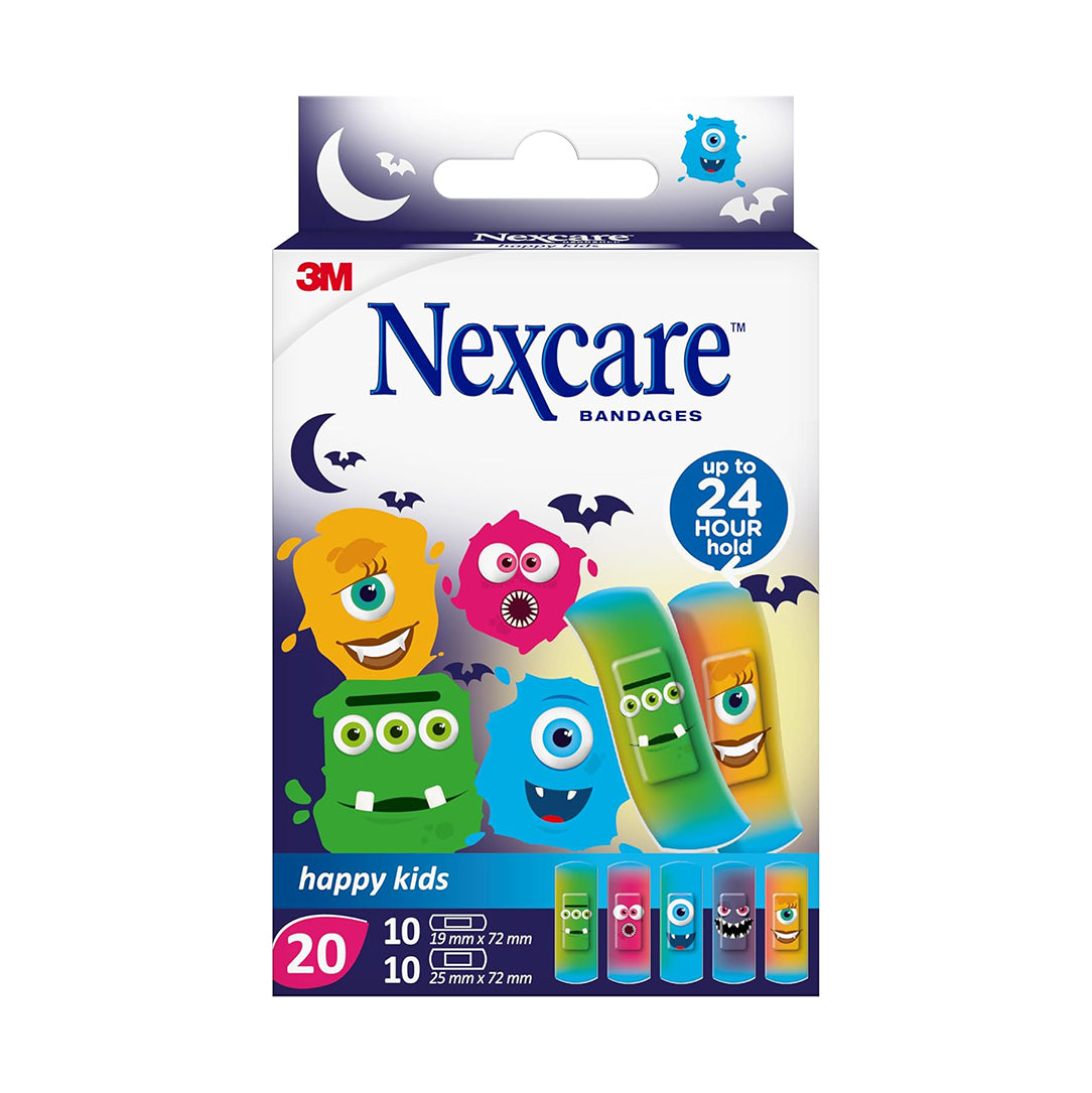 Nexcare Happy Kids Animal & Monster Bandages Combo 1+1 Pack, Medical Tape & Bandages