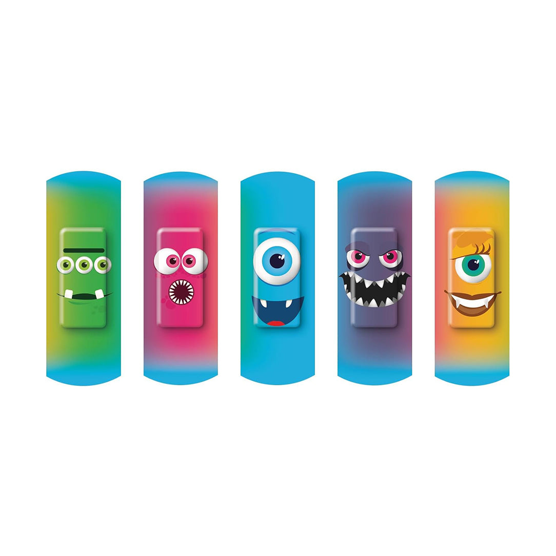Nexcare Happy Kids Animal & Monster Bandages Combo 1+1 Pack, Medical Tape & Bandages
