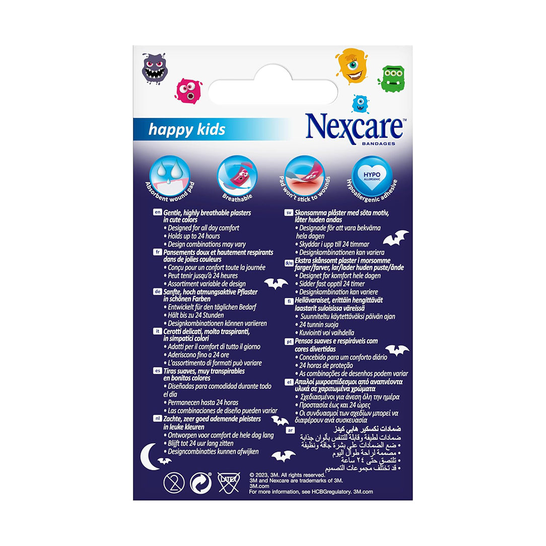 Nexcare Happy Kids Animal & Monster Bandages Combo 1+1 Pack, Medical Tape & Bandages