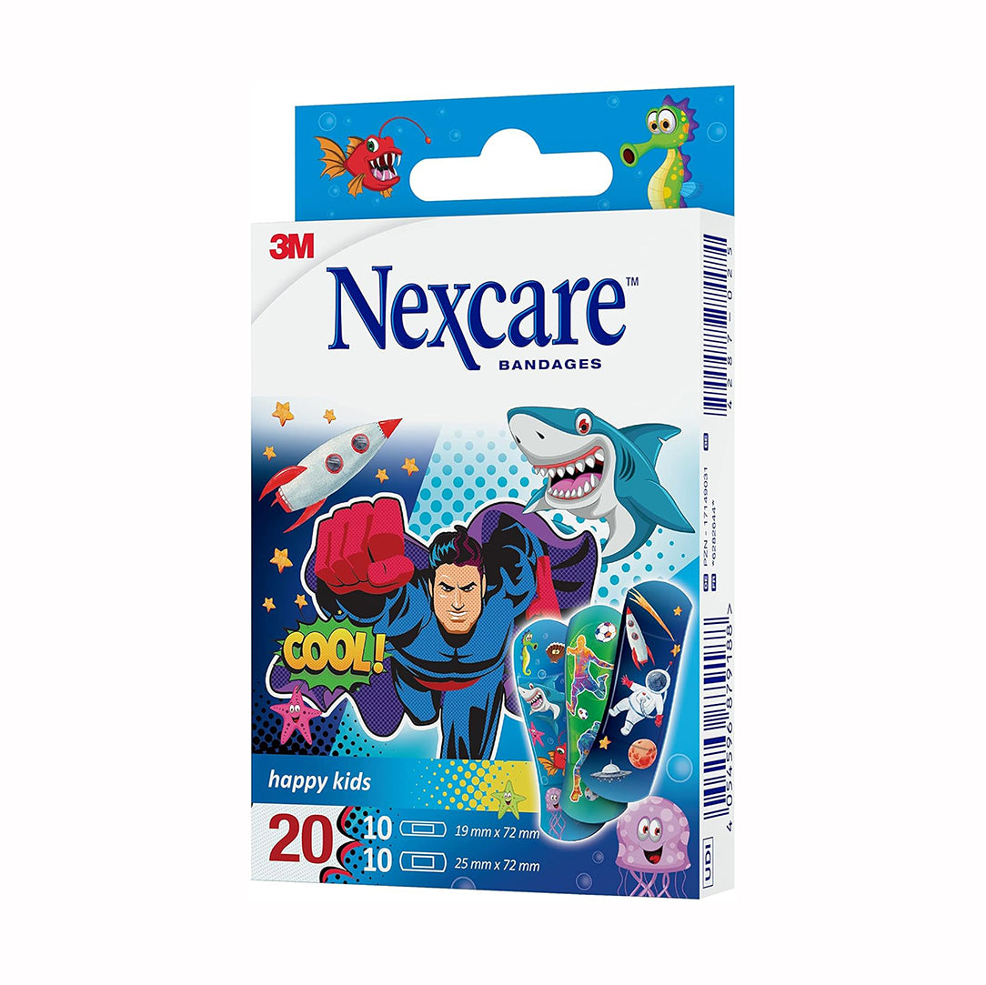 Nexcare Happy Kids Cool Assorted Bandages - 20 Pieces, Medical Tape & Bandages 