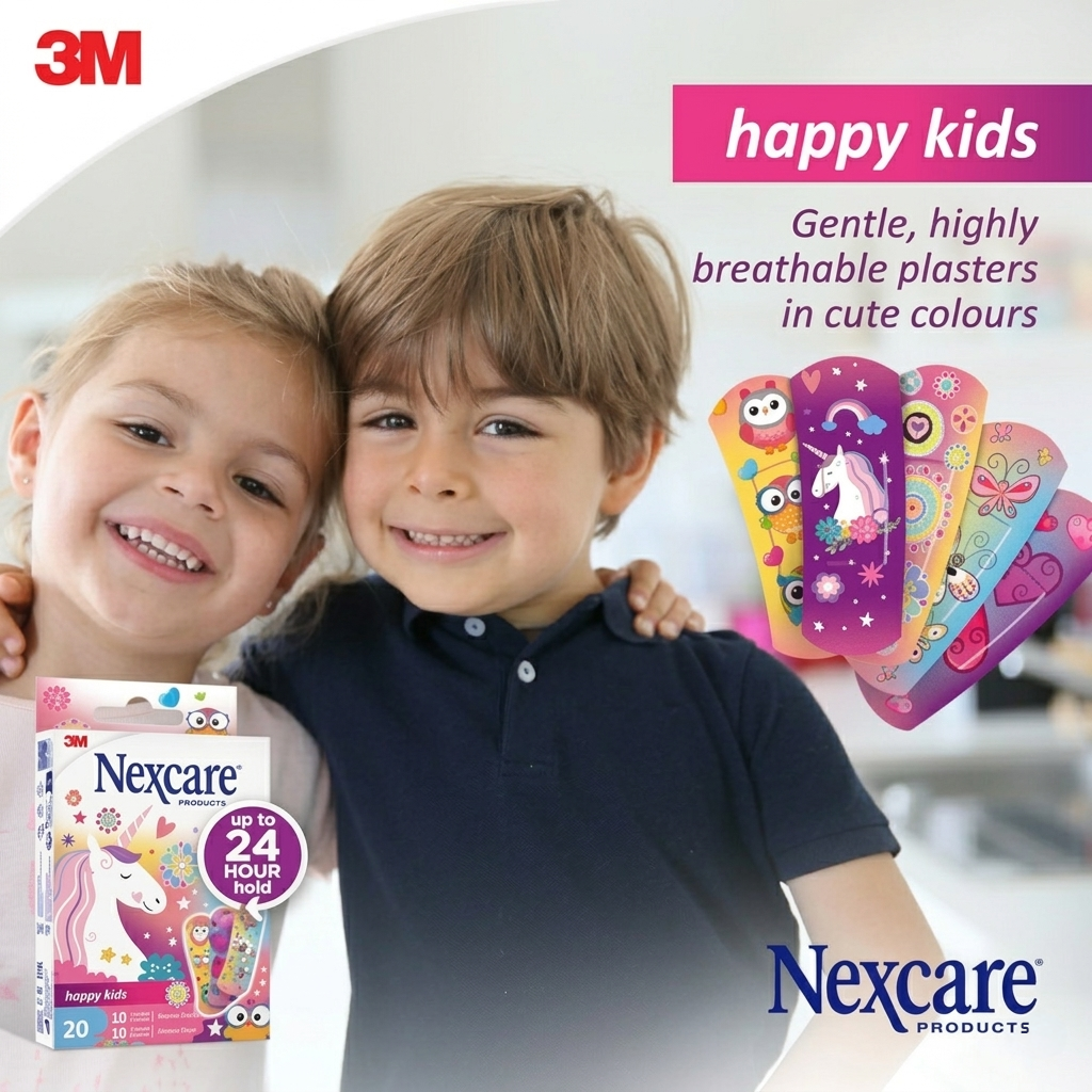 Nexcare Happy Kids Magic Assorted Bandages - 20 Pieces, Medical Tape & Bandages