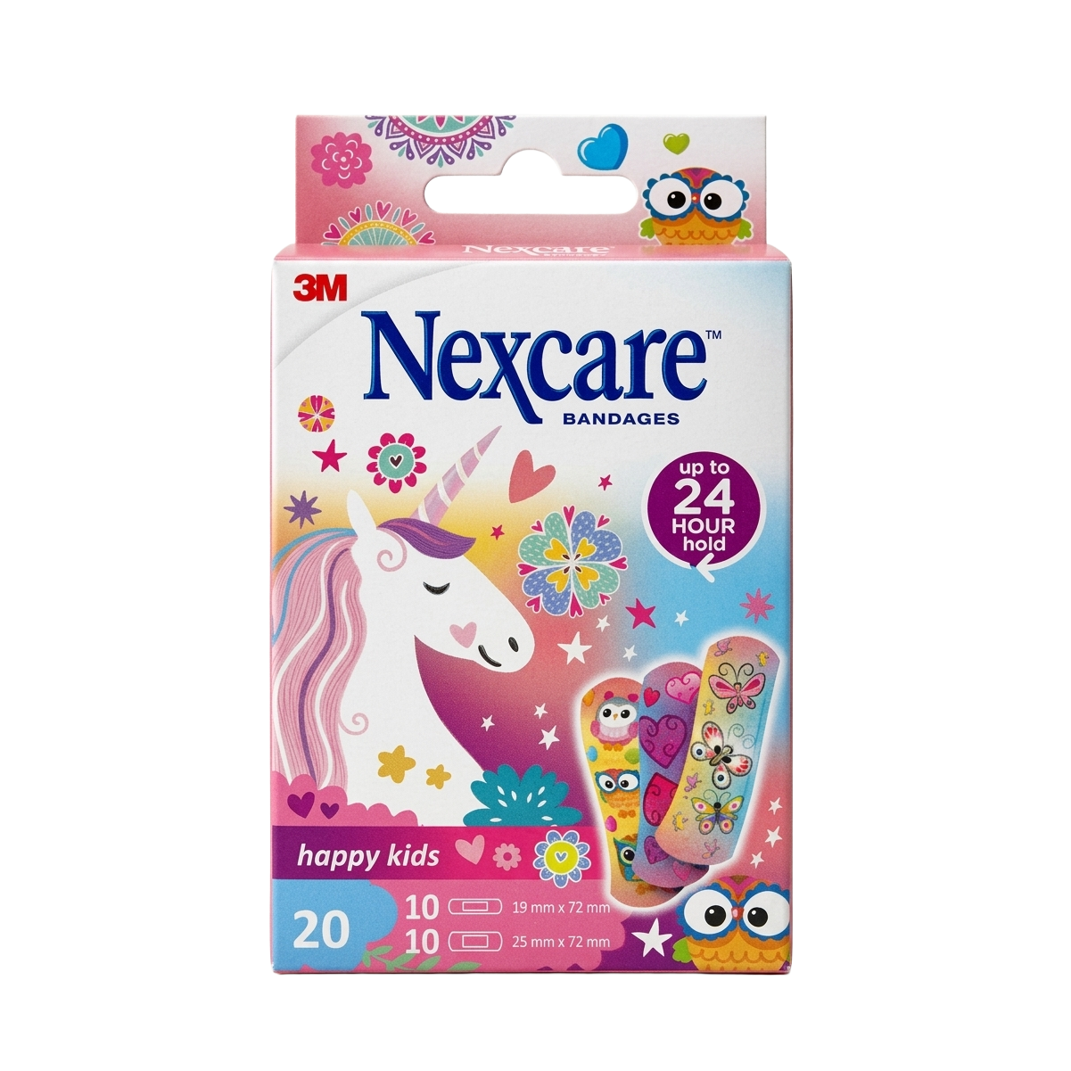 Nexcare Happy Kids Magic Assorted Plasters - 20 Pieces, Medical Tape & Bandages 