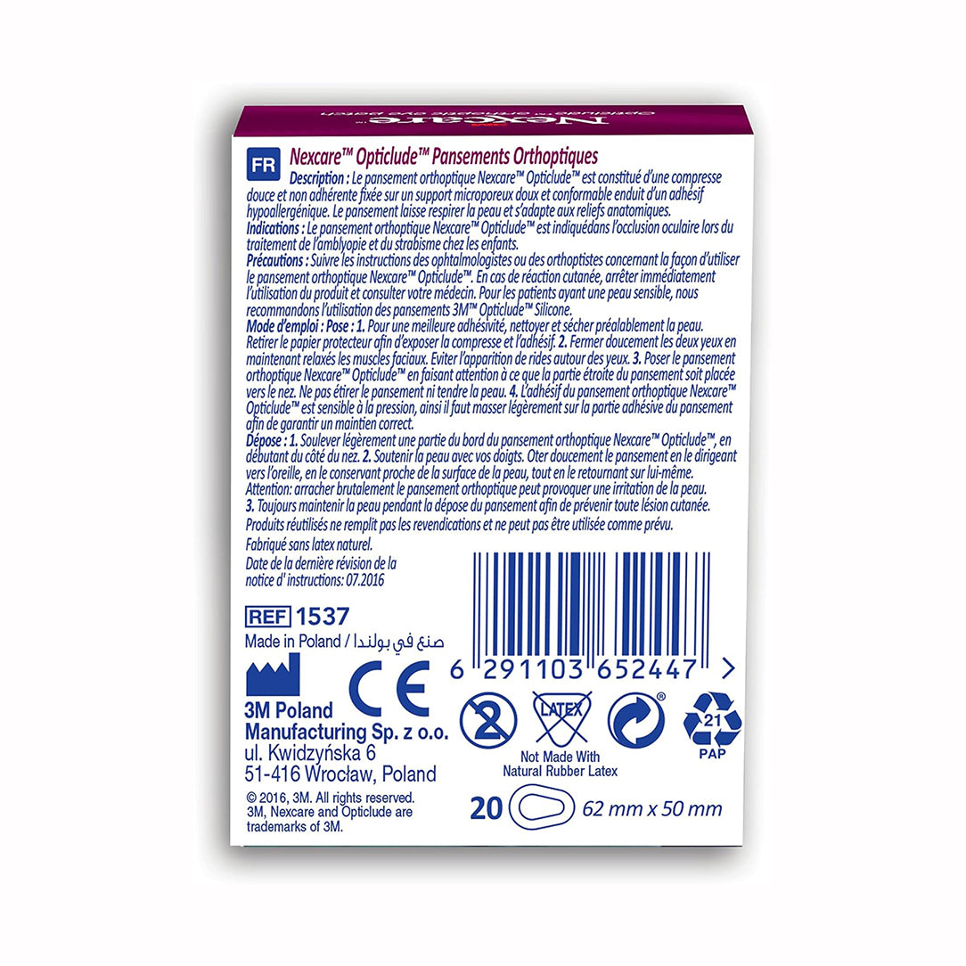 Nexcare Opticlude Orthoptic Eye Patch Junior 1537 - 20 Patches,  Medical Tape & Bandages