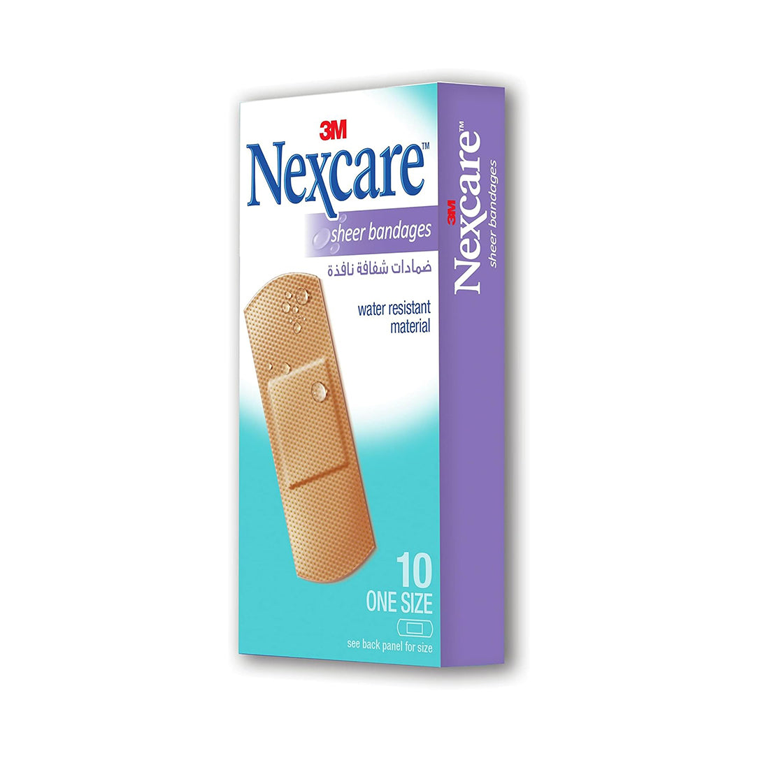 Nexcare Plastic Sheer Bandages 72mm x 25mm - 10 Pieces, Medical Tape & Bandages