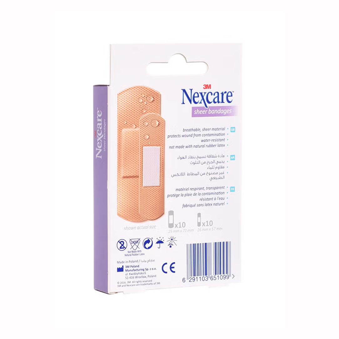 Nexcare Sheer Assorted Bandages - 20 Pieces, Medical Tape & Bandages