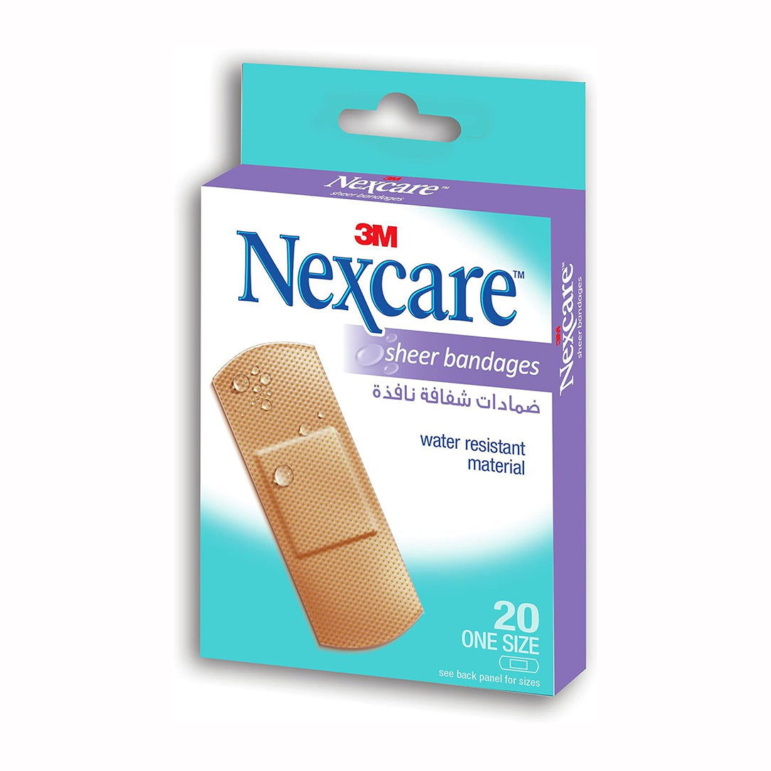 Nexcare Sheer Water Resistant Bandages - 20 Pieces, Adhesive Bandages & Plasters