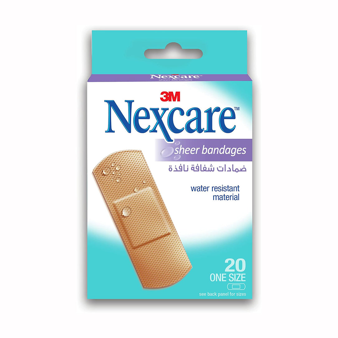 Nexcare Sheer Water Resistant Bandages - 20 Pieces, Adhesive Bandages & Plasters