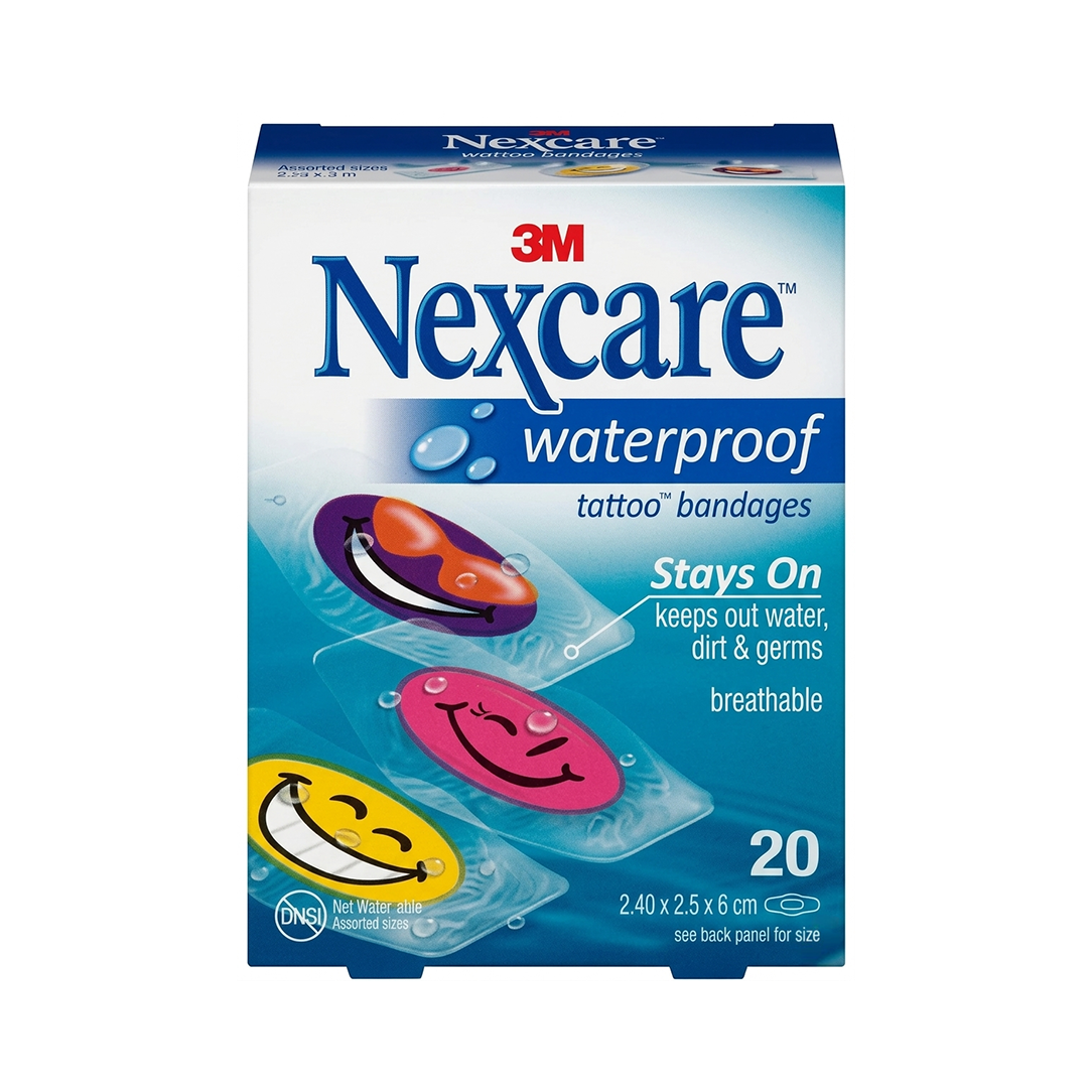 Nexcare Waterproof Emoji Bandages 26mm x 57mm - 10 Pieces, Medical Tape & Bandages