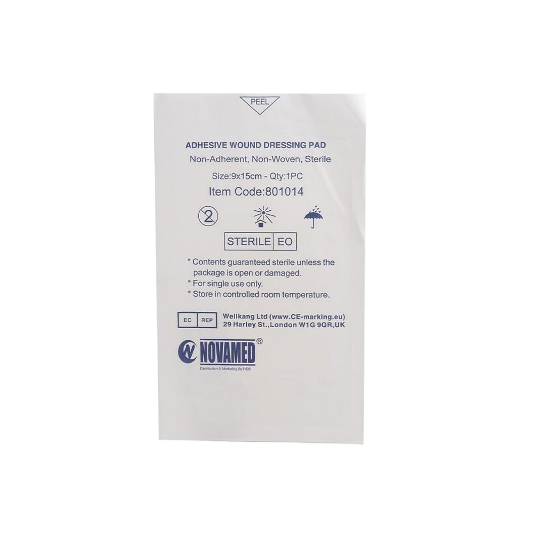 Novamed Self-Adhesive Wound Dressing Pads 9cm x 15cm - 30 Pieces, Gauze & Wound Dressings
