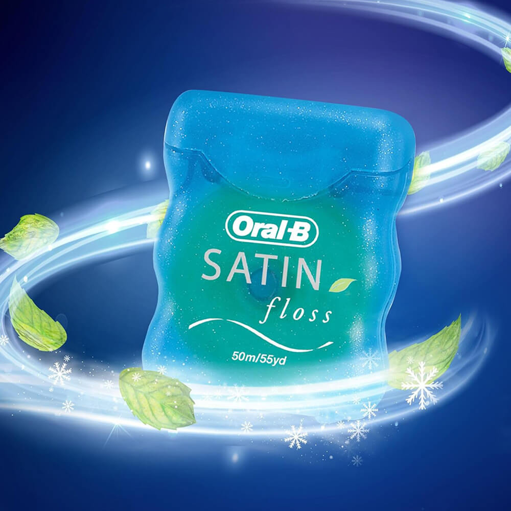 Mint Oral-B floss – 25m satin tape for gentle interdental cleaning