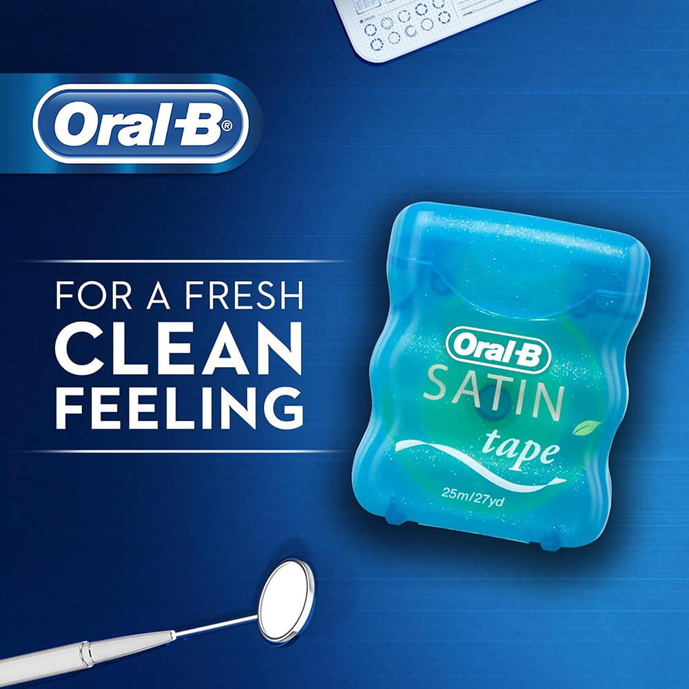 Oral-B Satin Tape Floss Mint – 25 m KNIGHTS PHARMACY