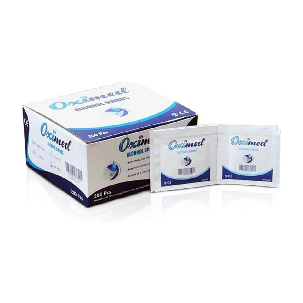 Oximed Sterile Alcohol Swabs – 200 pack for disinfection