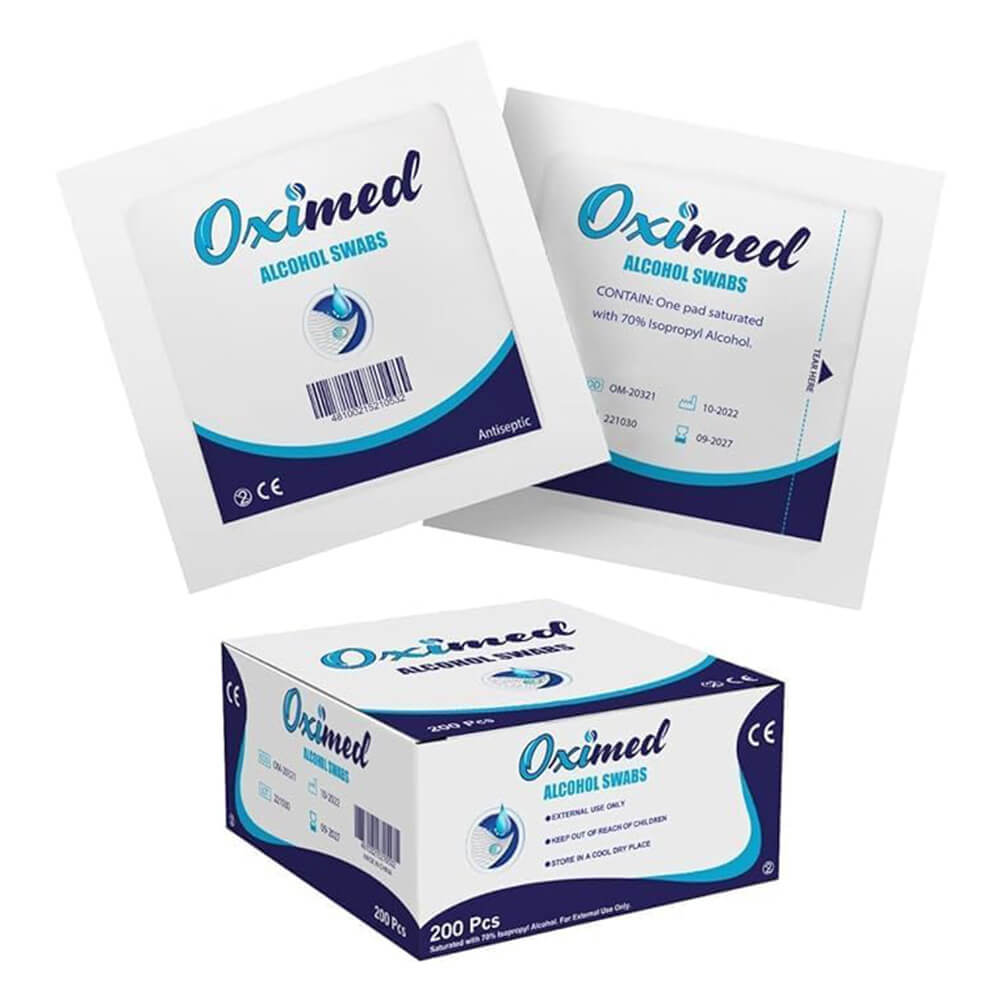 Oximed Sterile Alcohol Swabs – 200 Pack UAE KNIGHTS PHARMACY
