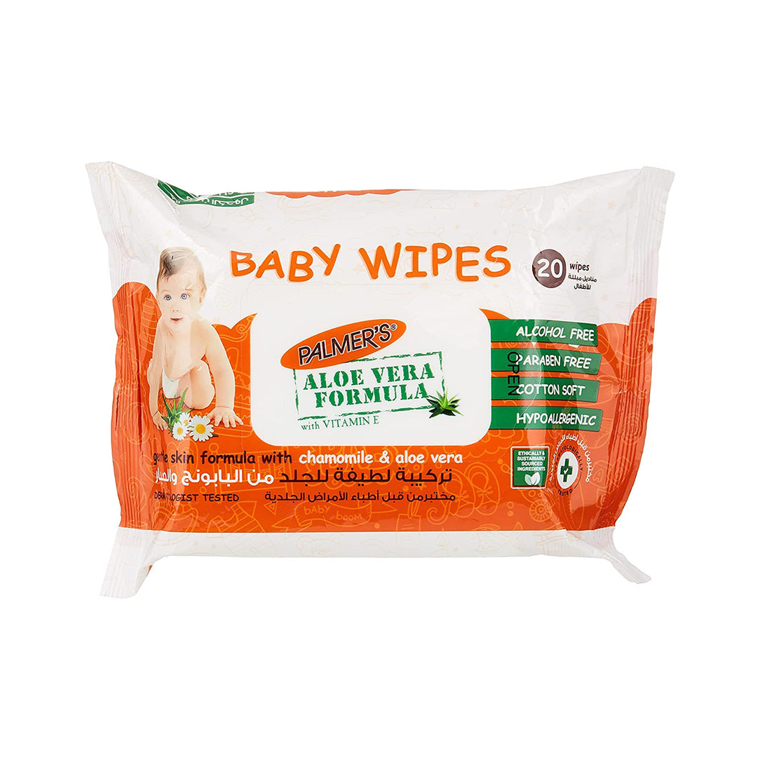 Palmer's Baby Wipes Flow Pack - 20 Pieces, Disposable Baby Wipes