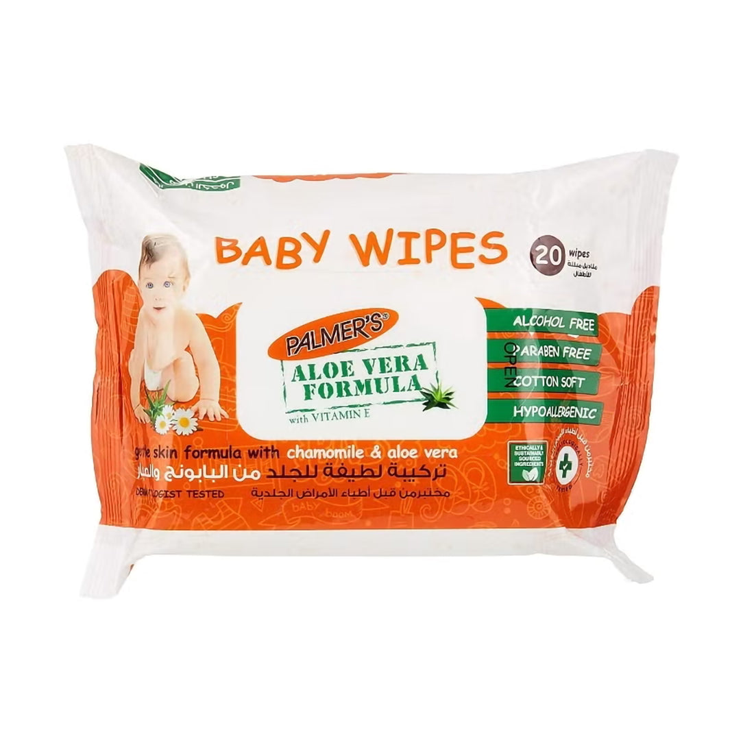 Palmer's Baby Wipes Flow Pack - 20 Wipes, Disposable Baby Wipes 