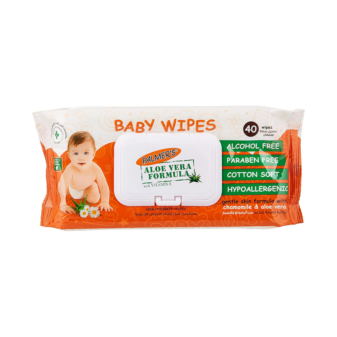 Palmer's Baby Wipes Flow Pack - 40 Pieces, Disposable Baby Wipes