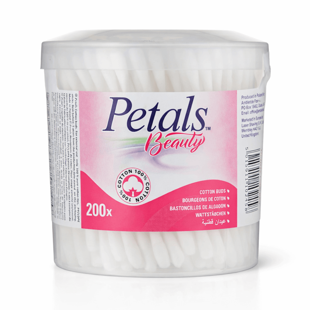 Petals Cotton Buds - 200 Pieces, Cotton Swabs