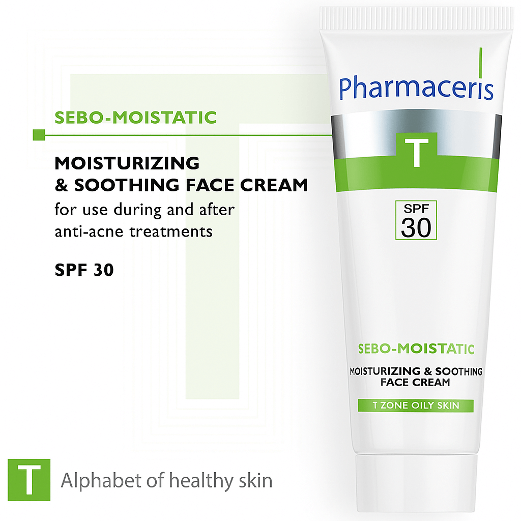 Pharmaceris T Sebo-Matt Moisturizing Cream SPF 30 - 50ml, Face Moisturizers