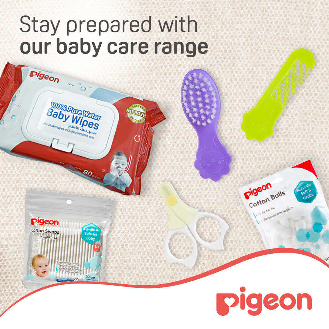 Pigeon Baby Pure Water Wipes - 80 Sheets  (Flip-Top Lid), Disposable Baby Wipes