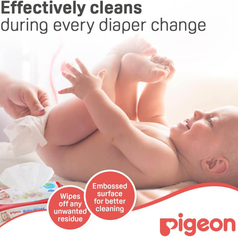 Twin pack Pigeon Baby Wipes – 100% pure water, 140 wipes total