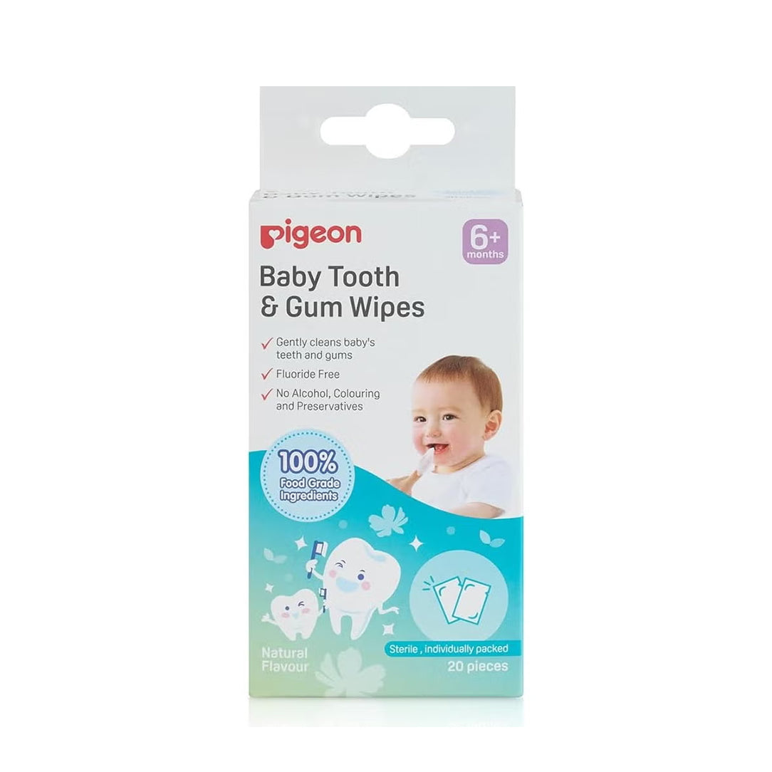 Pigeon Baby Tooth & Gum Wipes Natural Flavor - 20 Sheets, Oral Care