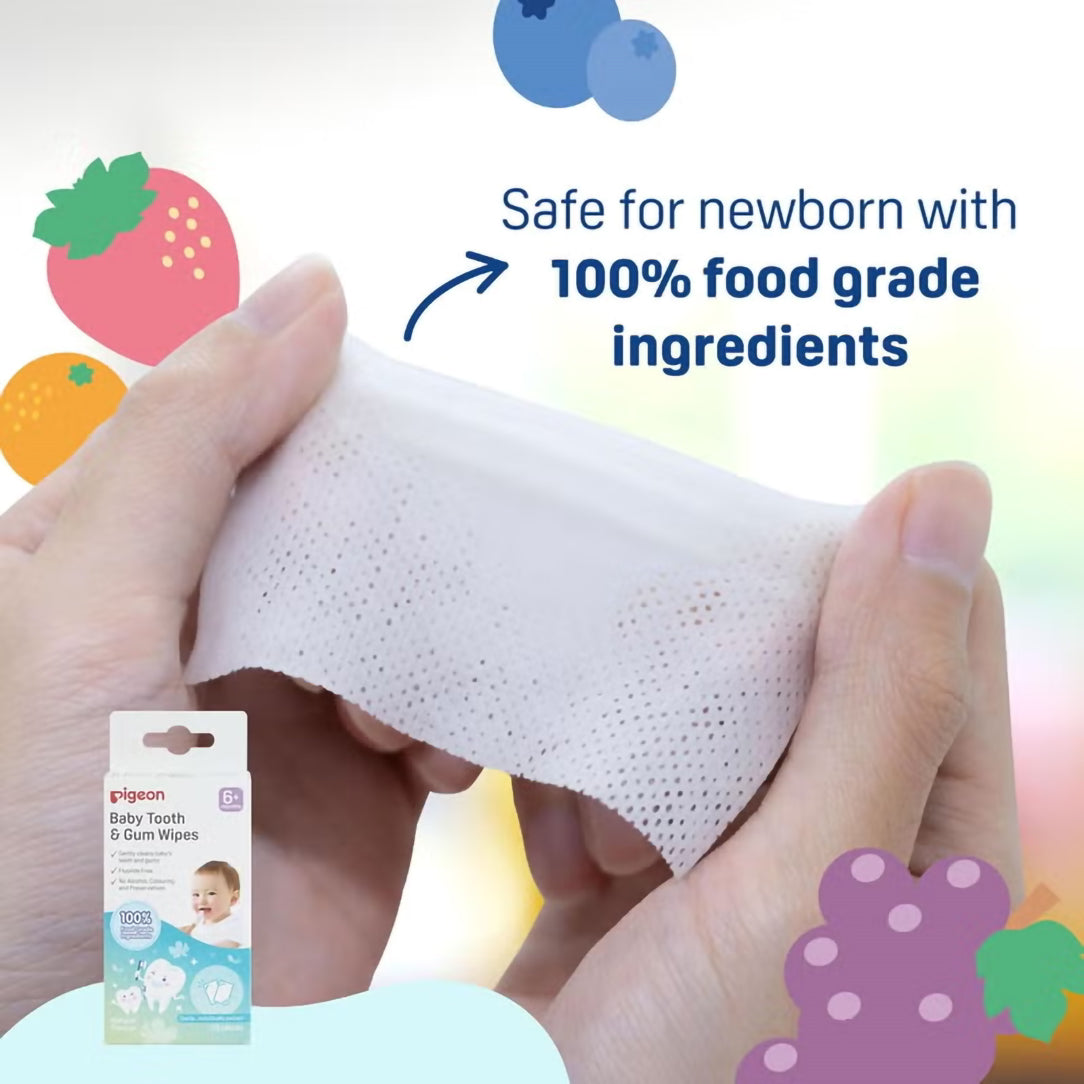Pigeon Baby Tooth & Gum Wipes Natural Flavor - 20 Sheets, Oral Care