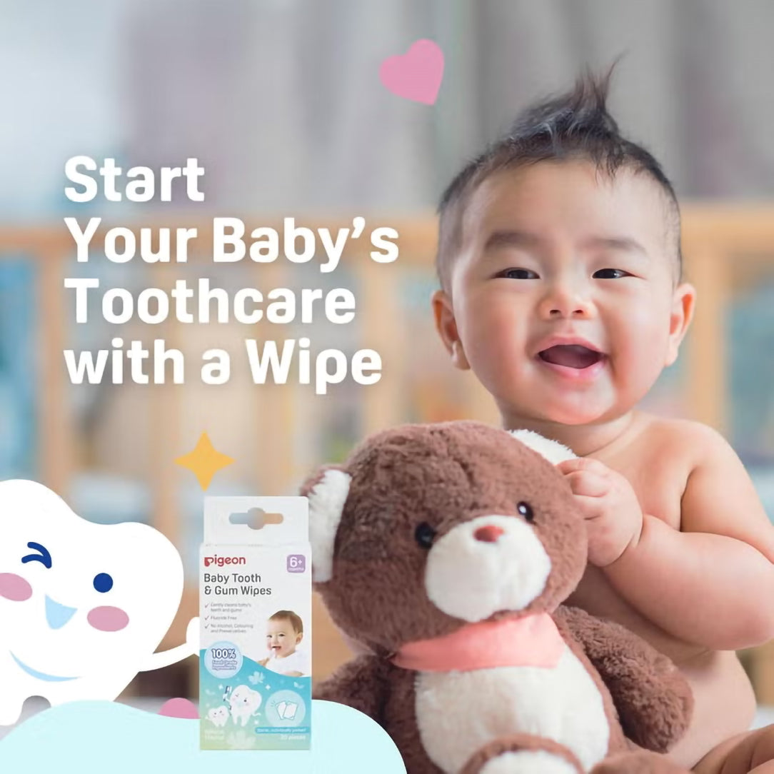 Pigeon Baby Tooth & Gum Wipes Natural Flavor - 20 Sheets, Oral Care