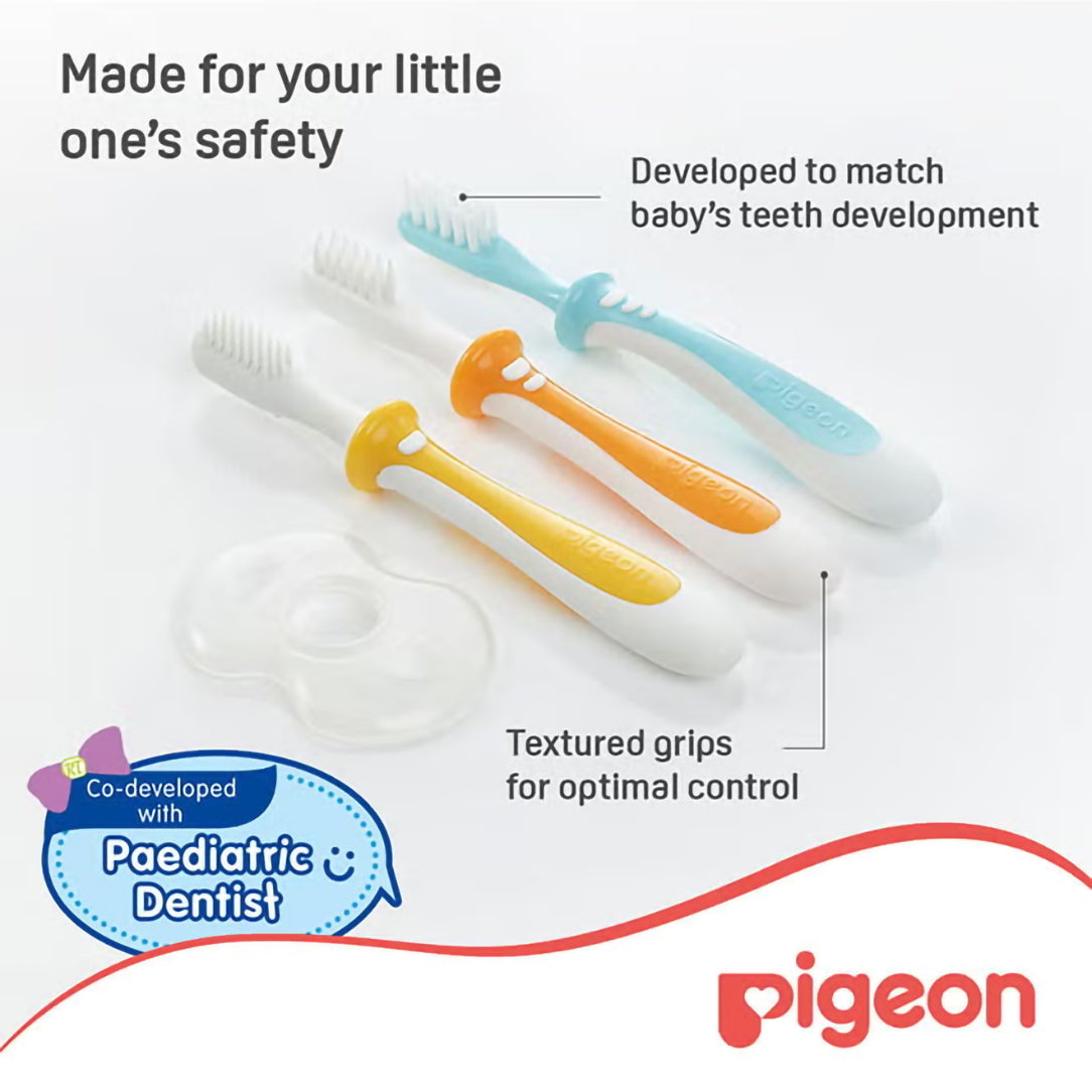 Pigeon Baby Training Toothbrush Lesson 3 - 12M+, Toothbrushes