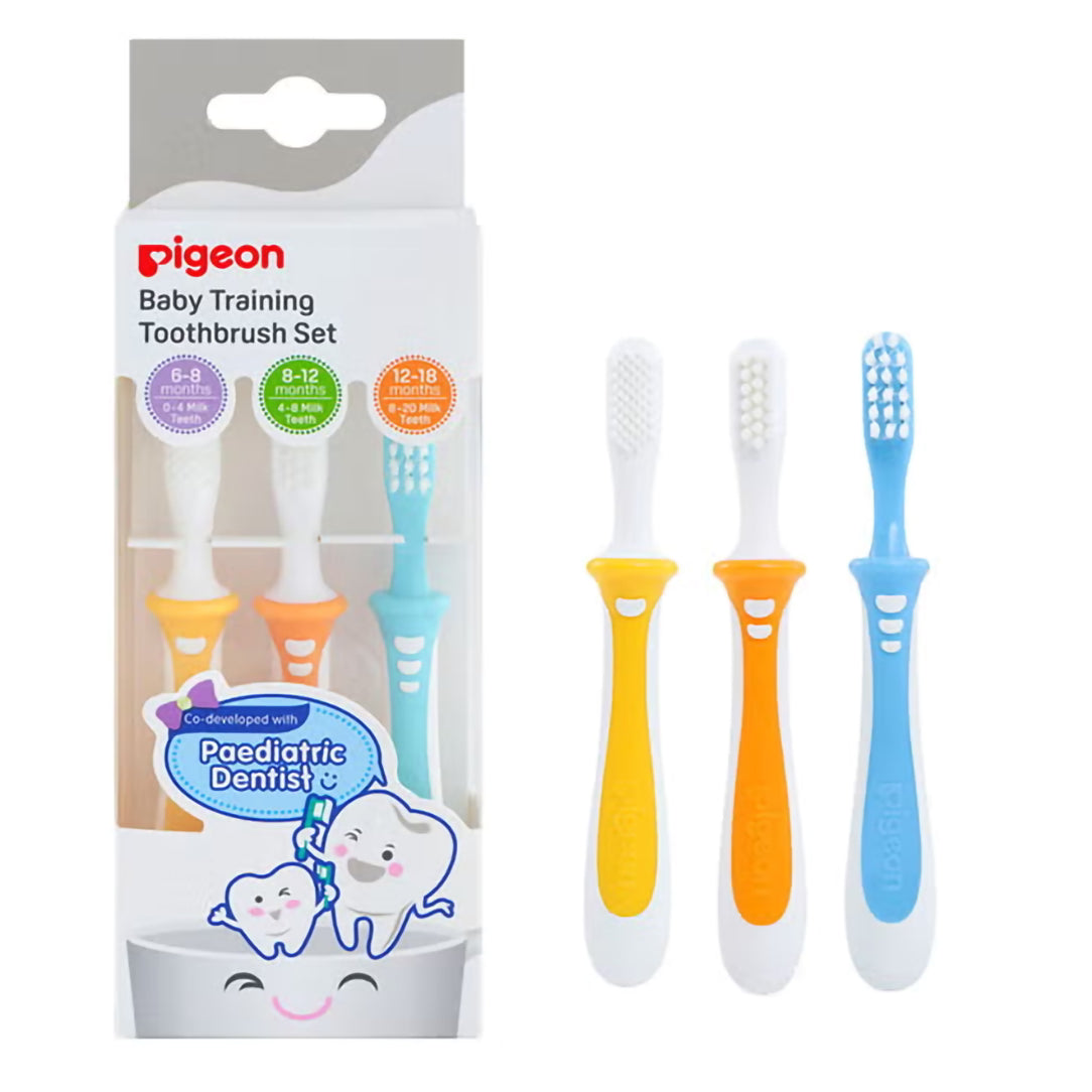 Pigeon Baby Training Toothbrush Lesson 3 - 12M+, Toothbrushes